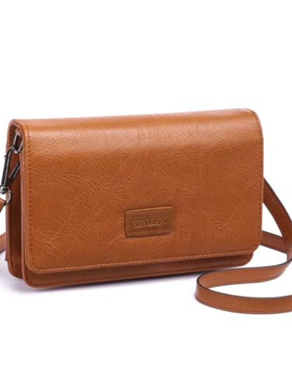 Small Vegan Leather Crossbody Bag RFID Wallet with ID Window